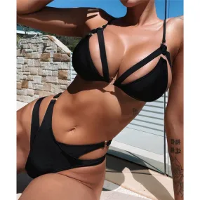 Sexy Bikini von Venice Vixen in Schwarz mit Cut-Outs