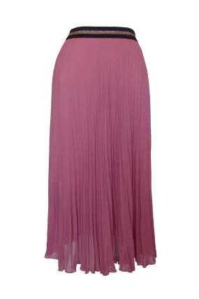 Sheer Rose Midi Pleat Skirt