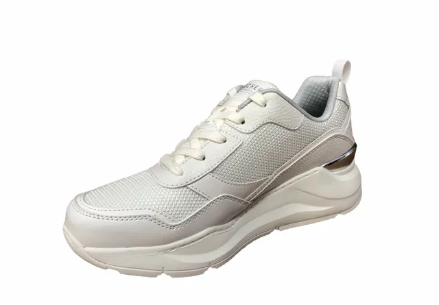 Skechers women's sneakers shoe with heel lift Rovina Clean Sheen 155046/WHT white