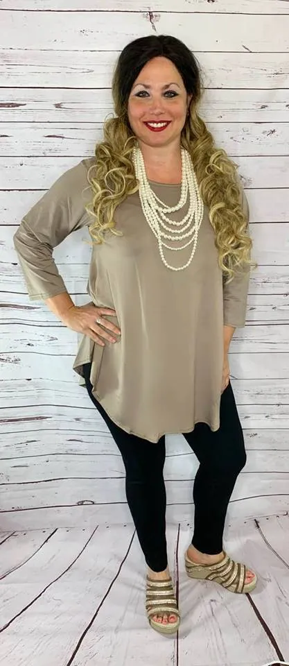 SMALL: Taupe Scoop Tunic