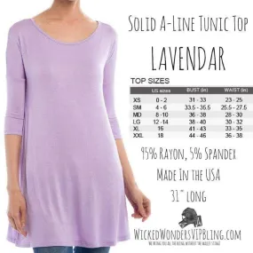 Solid A-Line Tunic Top Lavendar