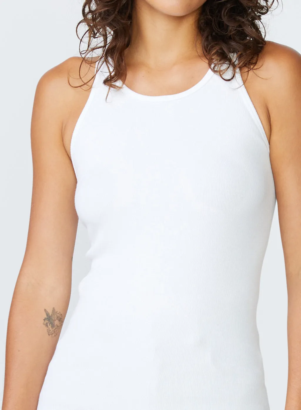 Stateside 2x1 Racerback Tank Top in White