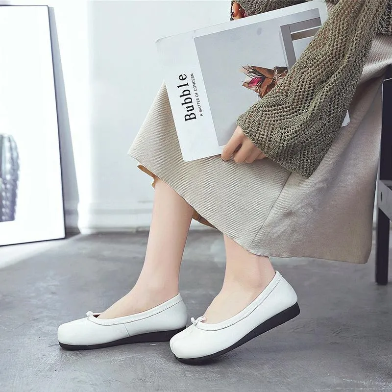 Summer New Retro Leather Soft Bottom Shoes