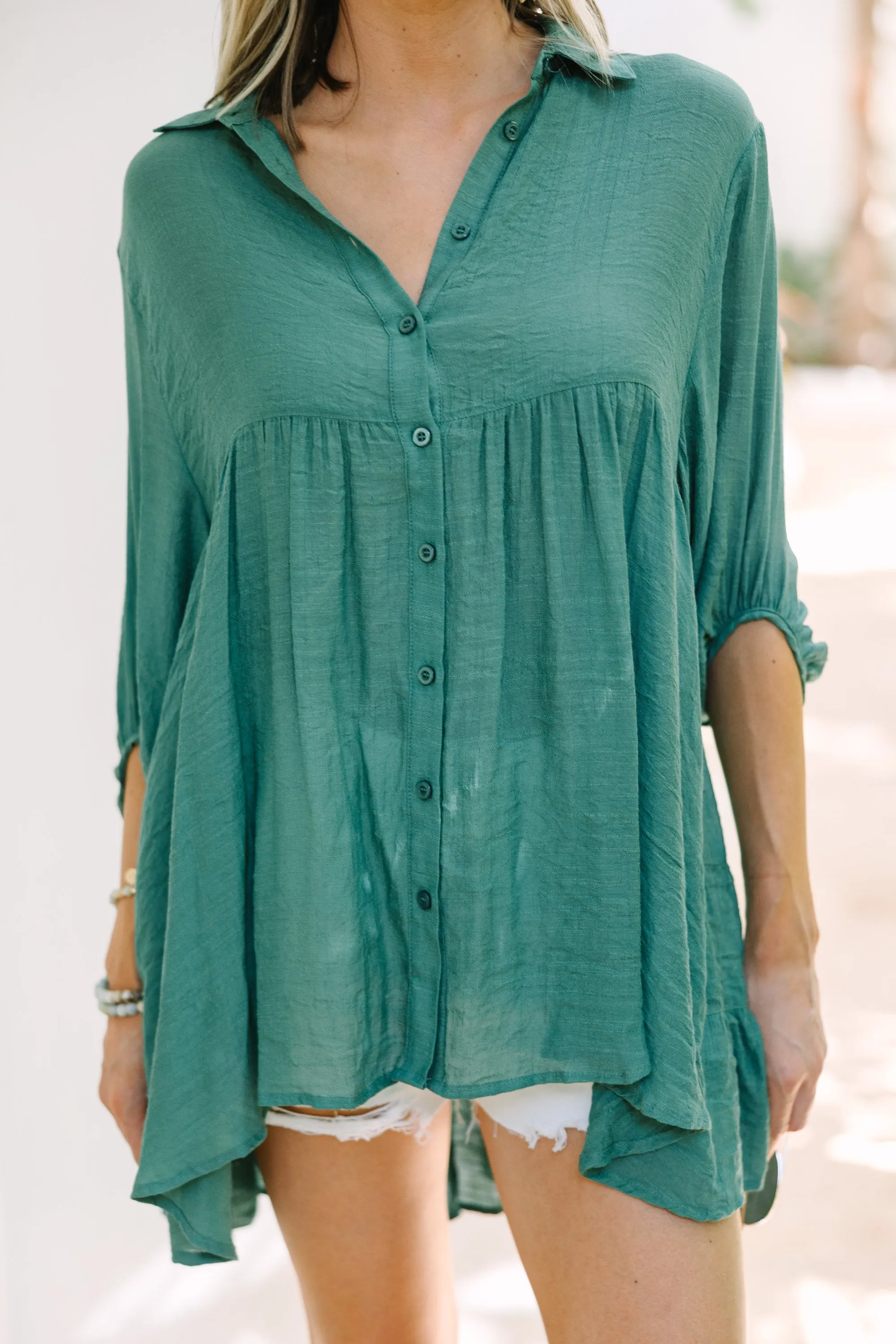 Take Me There Lagoon Green Tunic