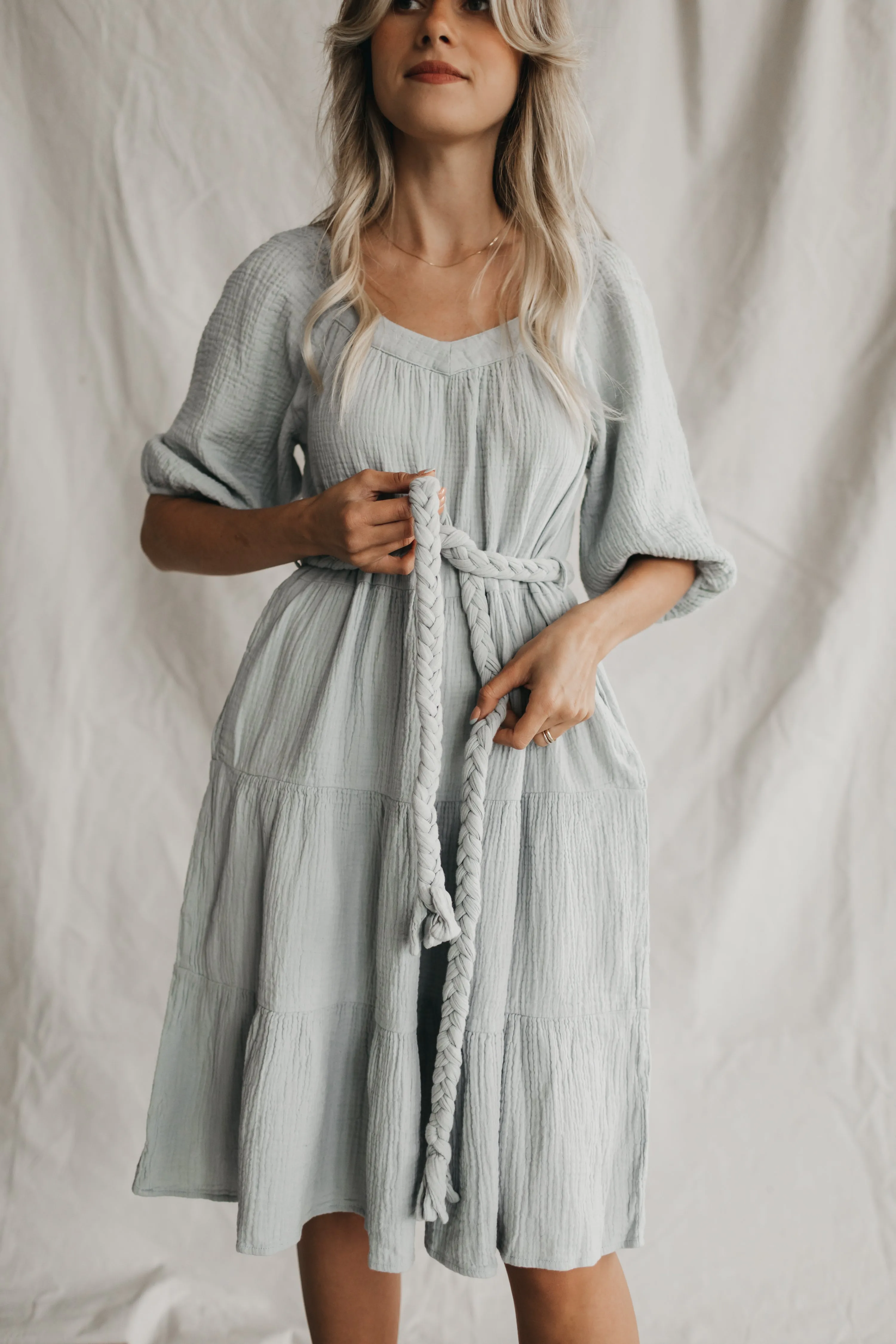 Tessa Dress in Pastel Blue