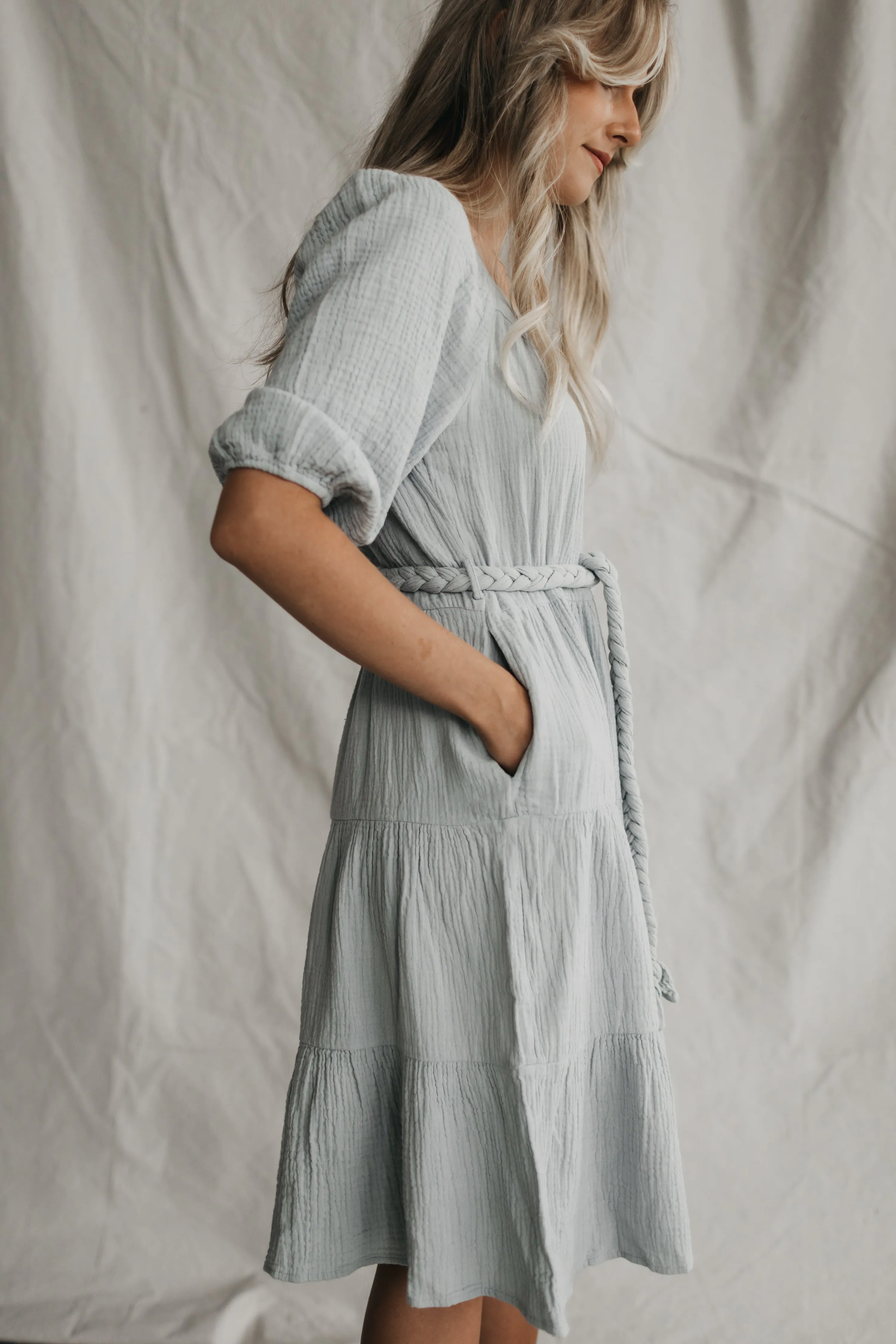 Tessa Dress in Pastel Blue