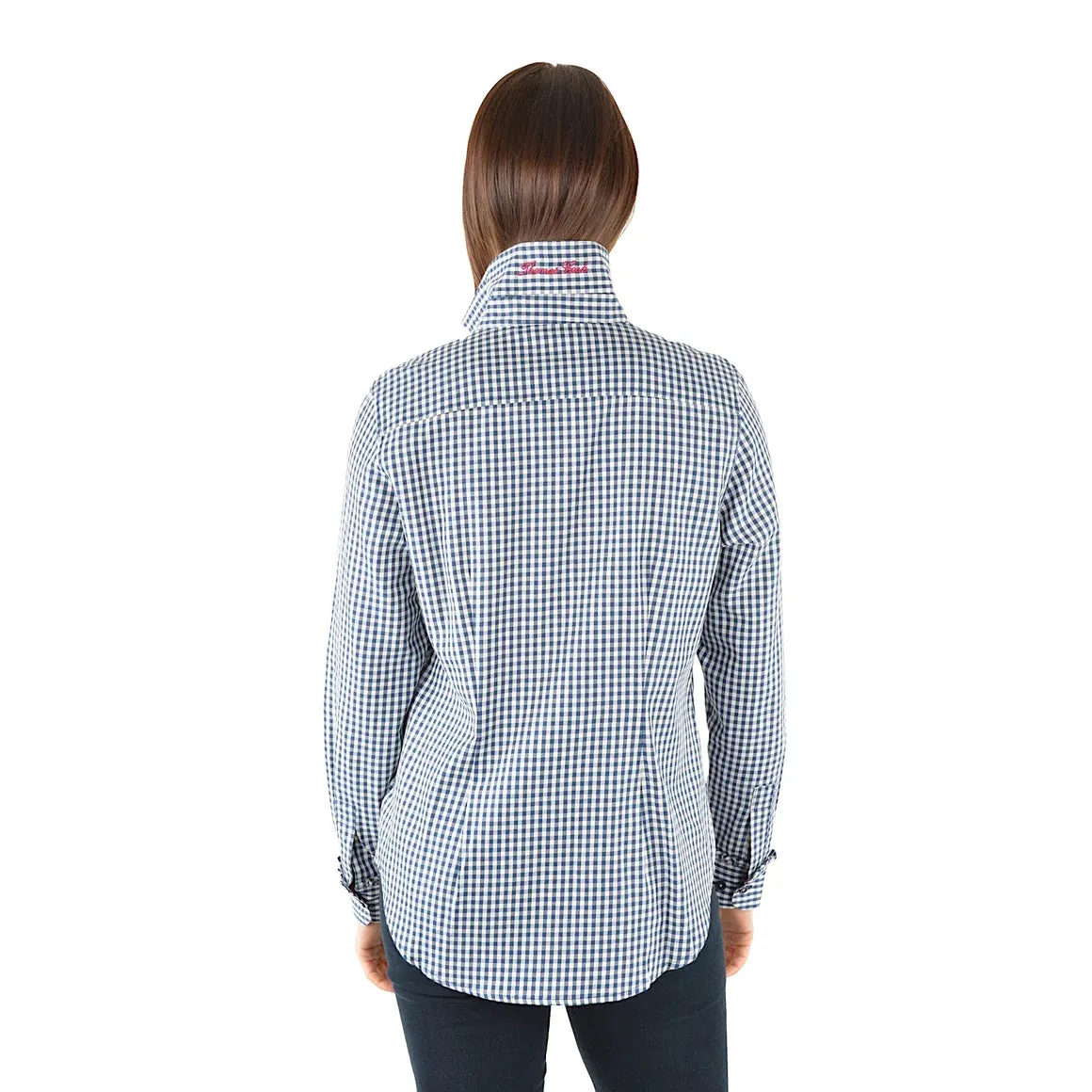 Thomas Cook Womens Isla Gingham Wool Shirt - Navy