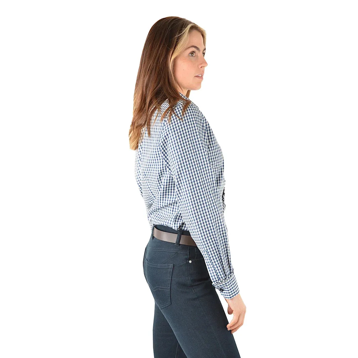 Thomas Cook Womens Isla Gingham Wool Shirt - Navy