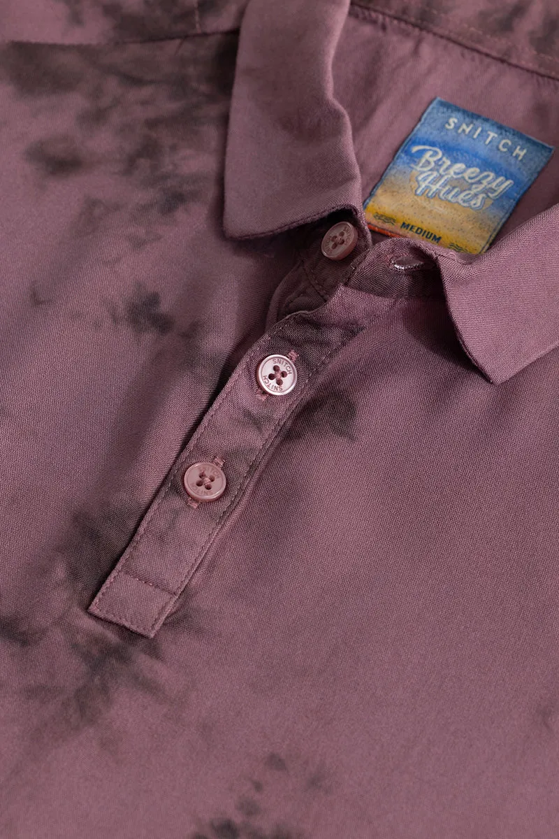 Tidal Dye Mauve Polo T-Shirt