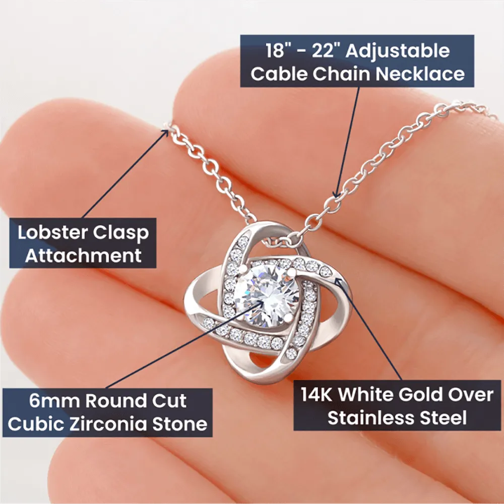 To My Beautiful Queen, Together We Have It All, Love Knot Pendant Necklace