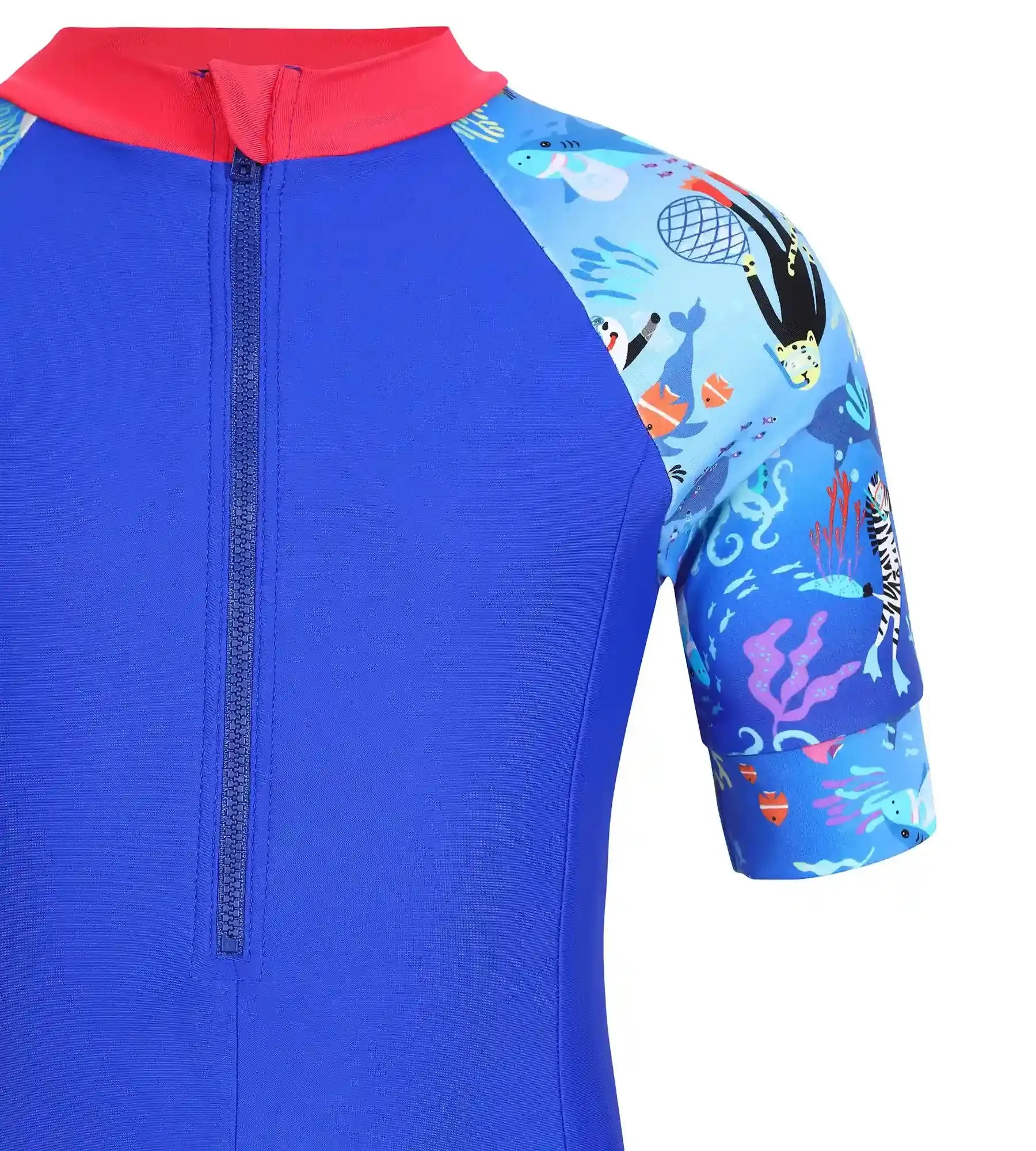 Tots Unisex Endurance Essential All In One Suit- Raspberry Fill & Cobalt