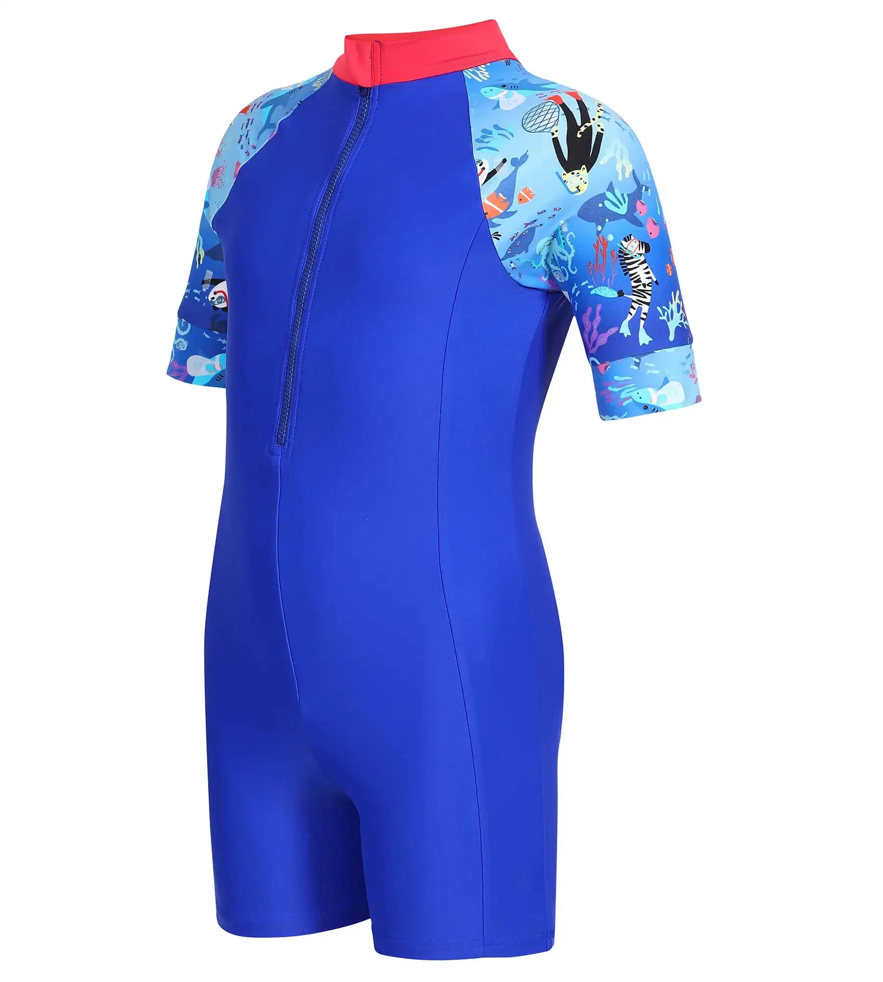 Tots Unisex Endurance Essential All In One Suit- Raspberry Fill & Cobalt