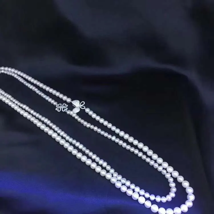 Tsukihana  Freshwater Pearl With Rz Simulated Diamond Necklace - TS002