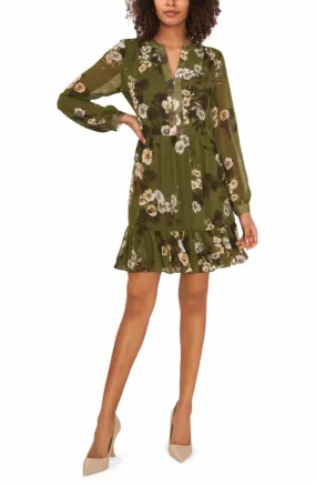 Vince Camuto Apparel LONG SLEEVE WITH V NECKLINE DRESS 381/LT OLIVE