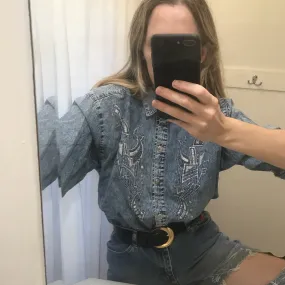 Vintage Oversized Denim Shirt (S)