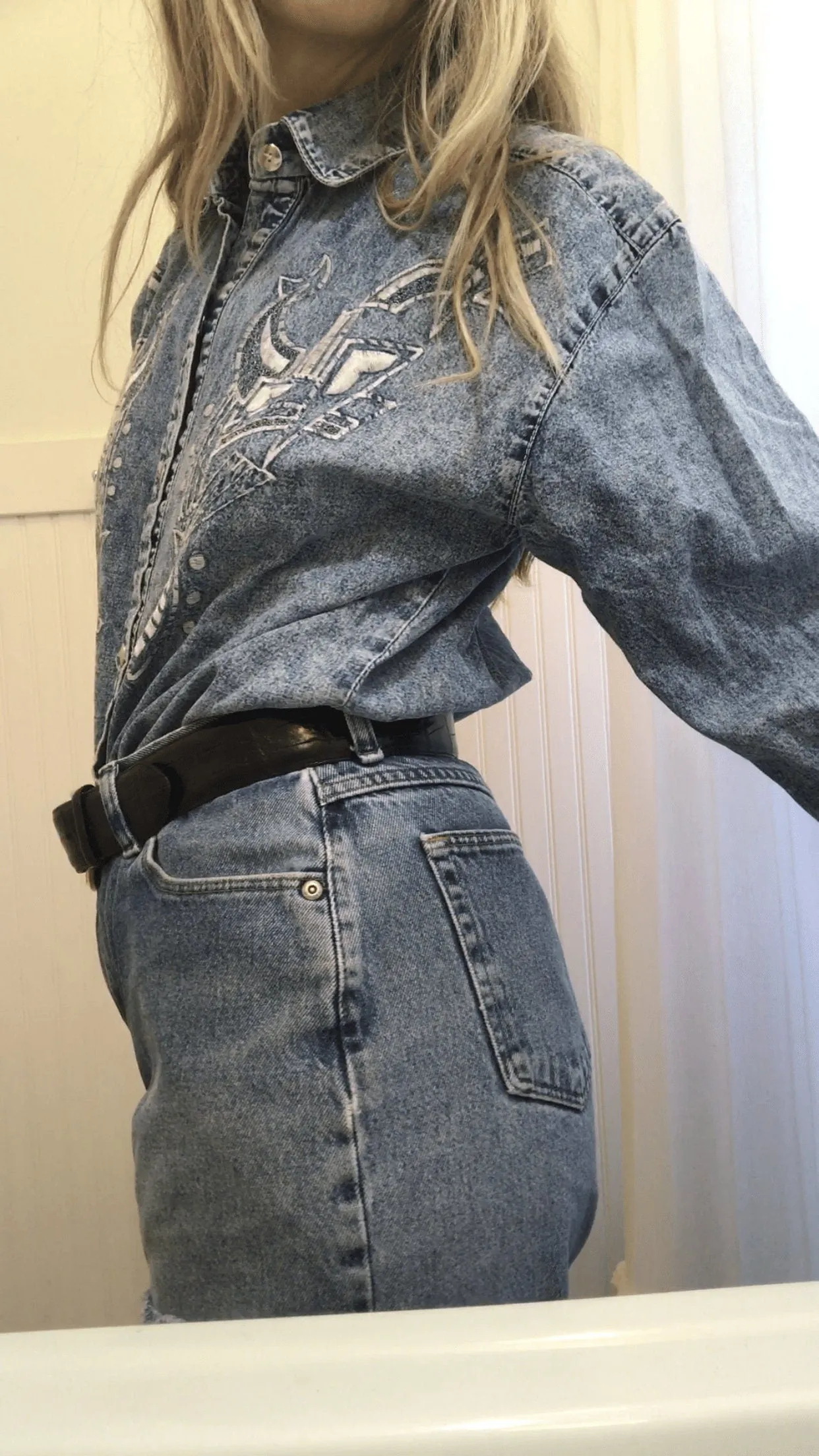 Vintage Oversized Denim Shirt (S)