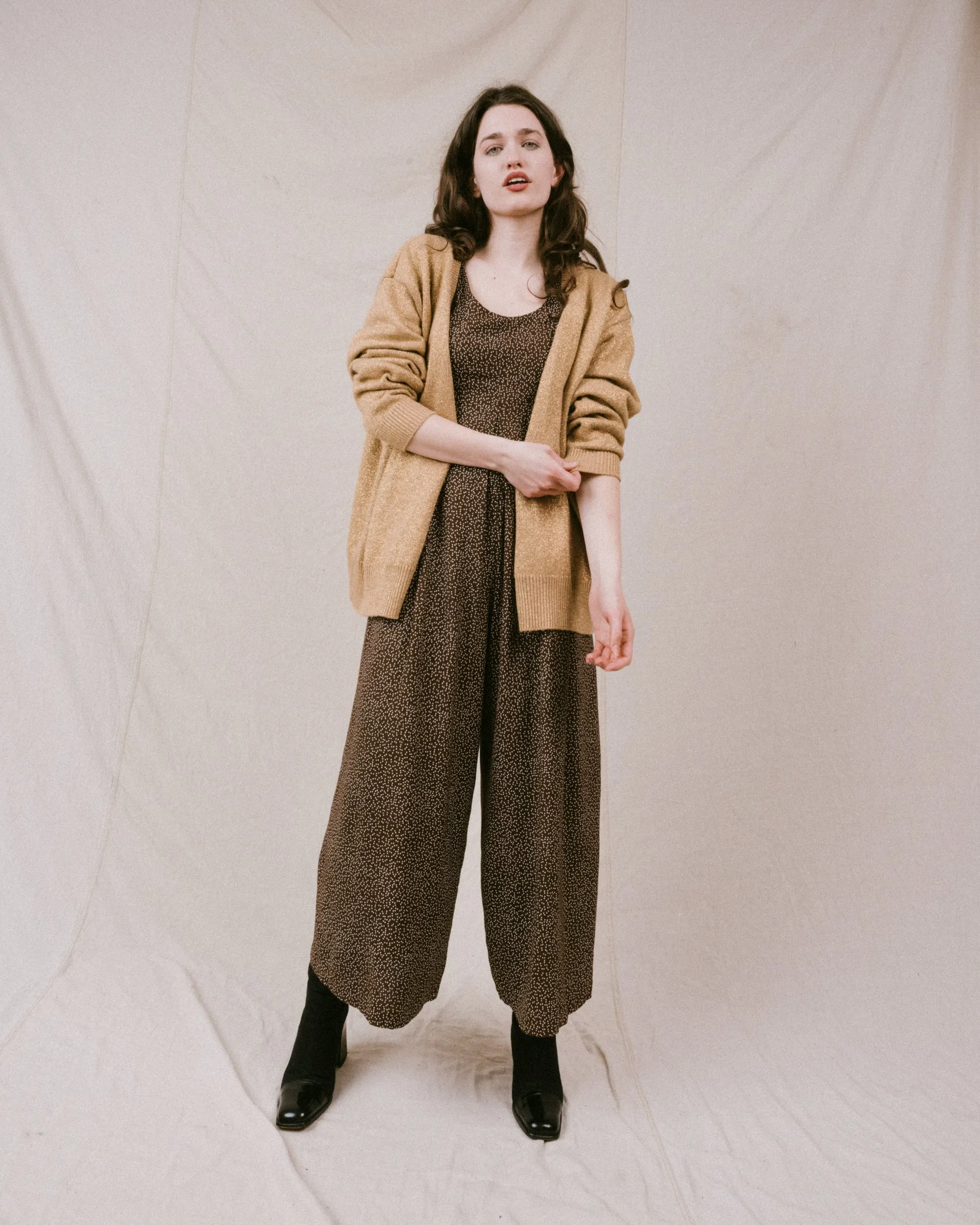 Vintage Oversized Gold Cardigan (S/M)