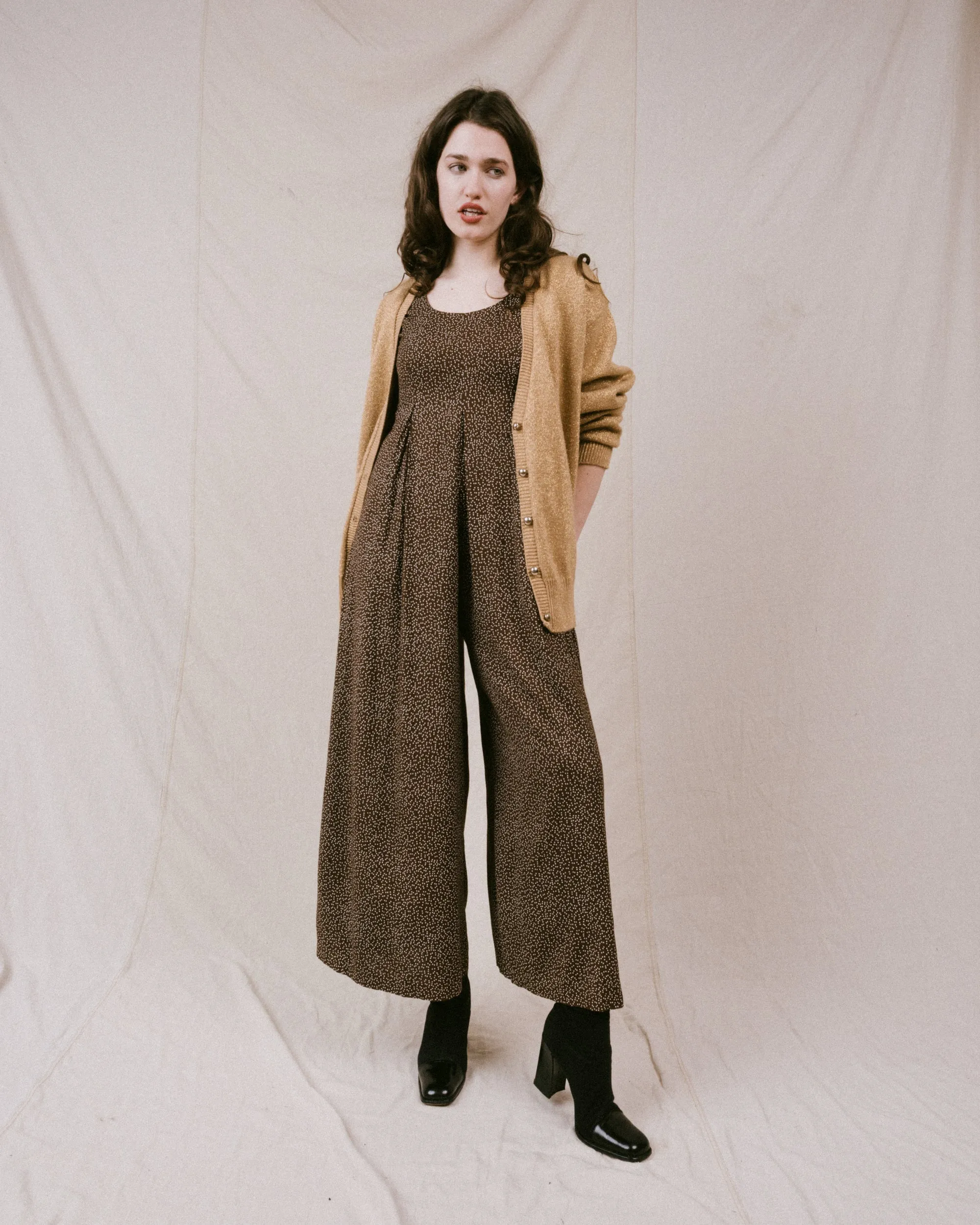 Vintage Oversized Gold Cardigan (S/M)