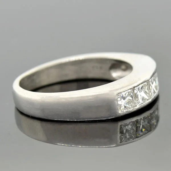 Vintage Platinum Radiant Cut Diamond Half Band 0.90ctw