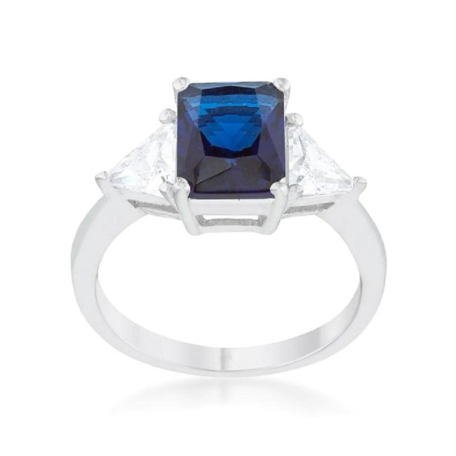 WildKlass Classic Sapphire Rhodium Plated Engagement Ring