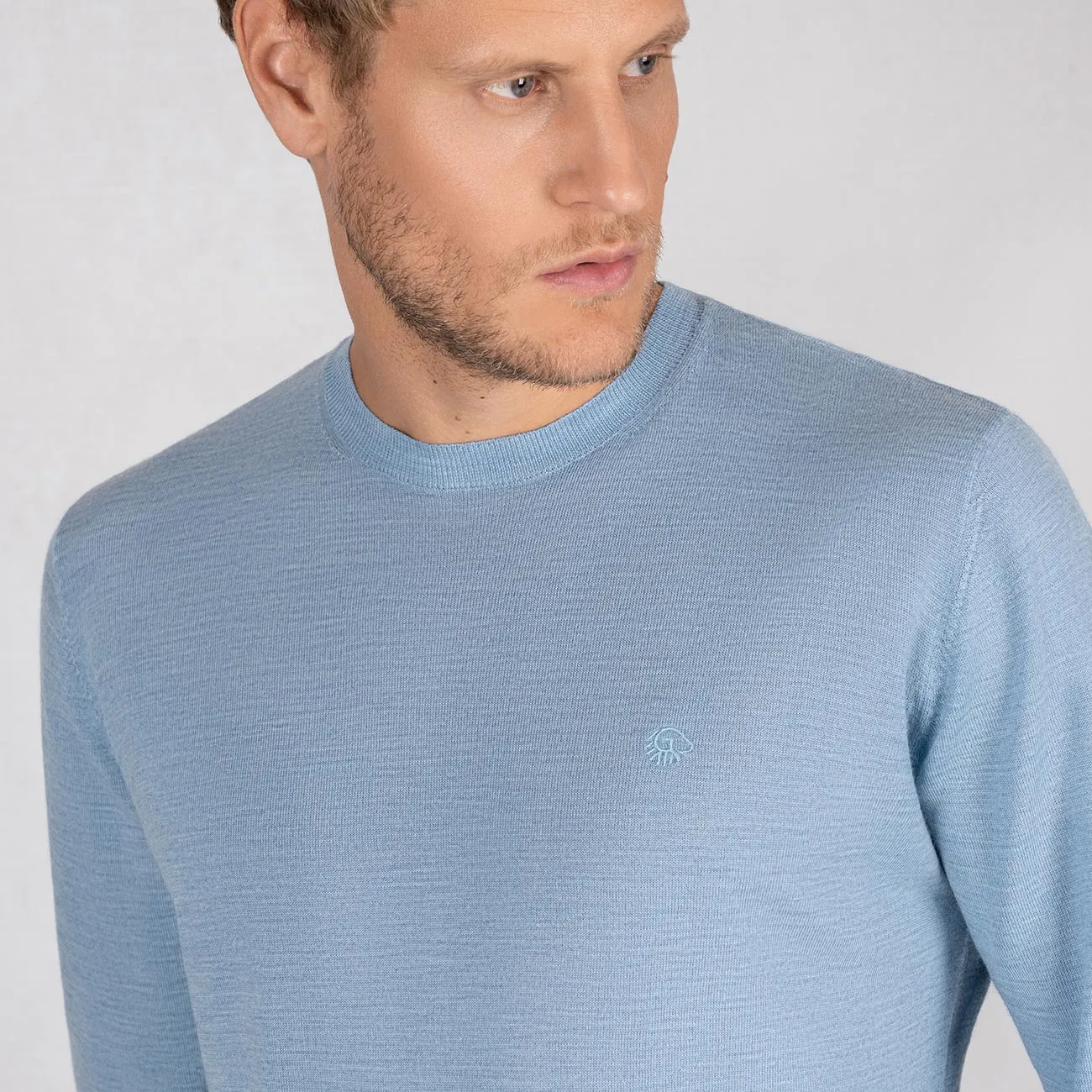 Wool Pullover Light Round Neck Men