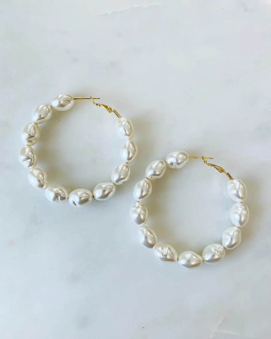 XL PEARL HOOPS